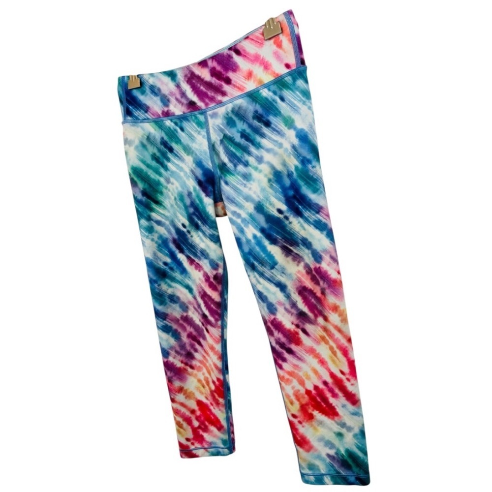 Athleta Girl “Love Proudly” Tie-Dye Girl’s Capri Leggings Size Large (12) - Picture 3 of 8